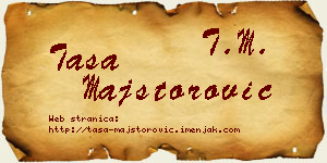 Tasa Majstorović vizit kartica
